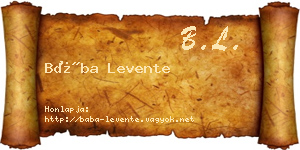 Bába Levente névjegykártya