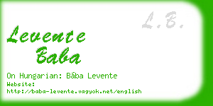 levente baba business card