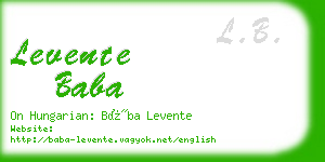 levente baba business card